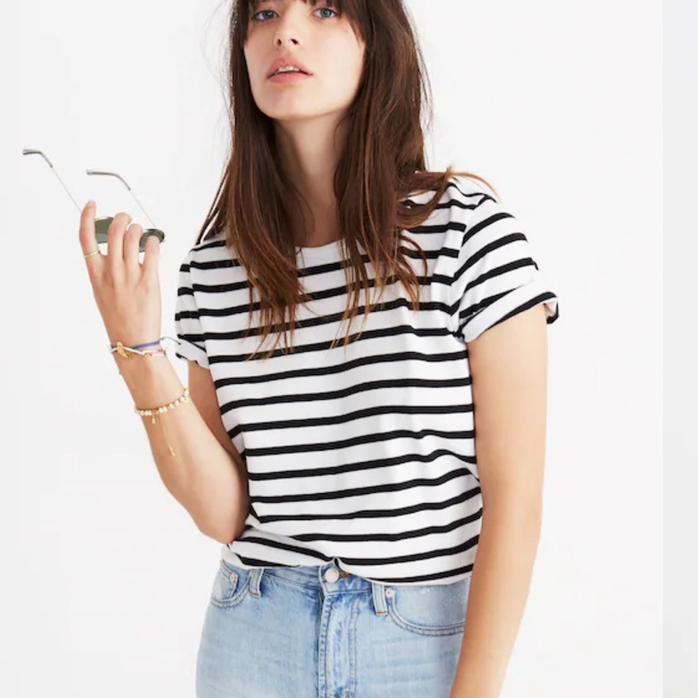 Madewell Striped Tie-Back‎ Tee